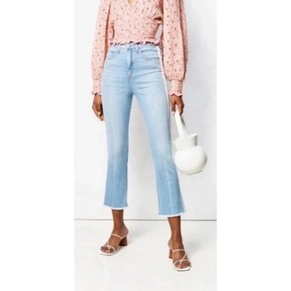 Veronica Beard Carly 11" Kick Flare Jeans Blue Air 29